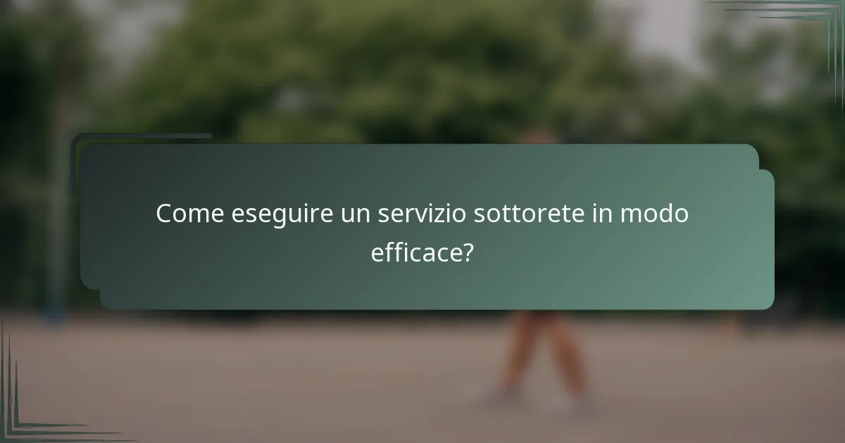 Come eseguire un servizio sottorete in modo efficace?