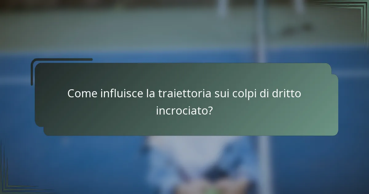 Come influisce la traiettoria sui colpi di dritto incrociato?