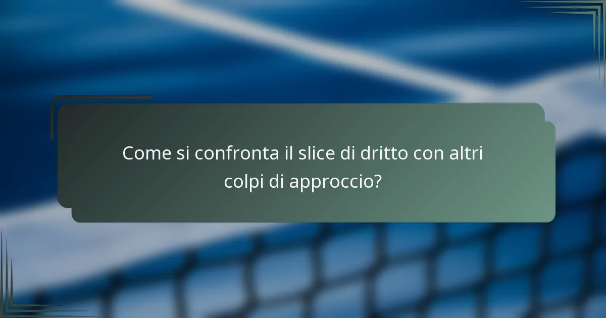Come si confronta il slice di dritto con altri colpi di approccio?