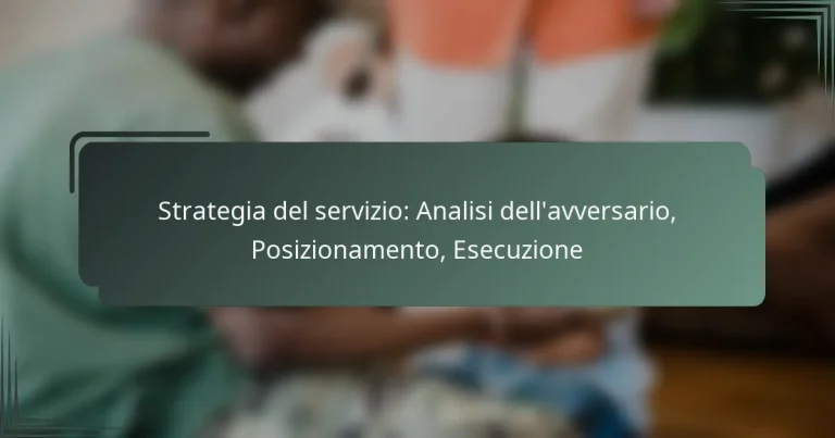 Strategia del servizio: Analisi dell’avversario, Posizionamento, Esecuzione