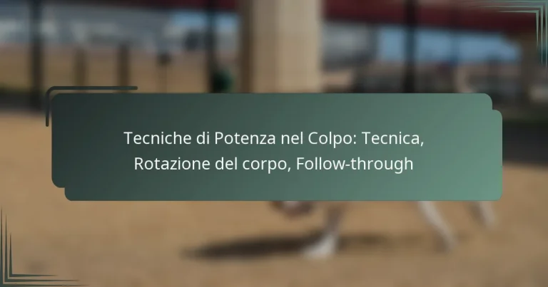 Tecniche di Potenza nel Colpo: Tecnica, Rotazione del corpo, Follow-through